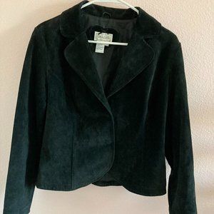 Size Medium-Black 100% leather button up jacket